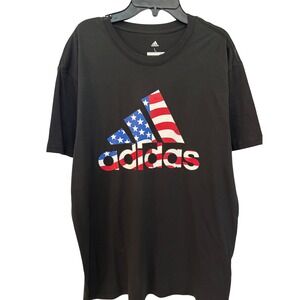 Adidas Golf USA Flag Graphic T-Shirt Mens Large Black Short Sleeve Tee NWT